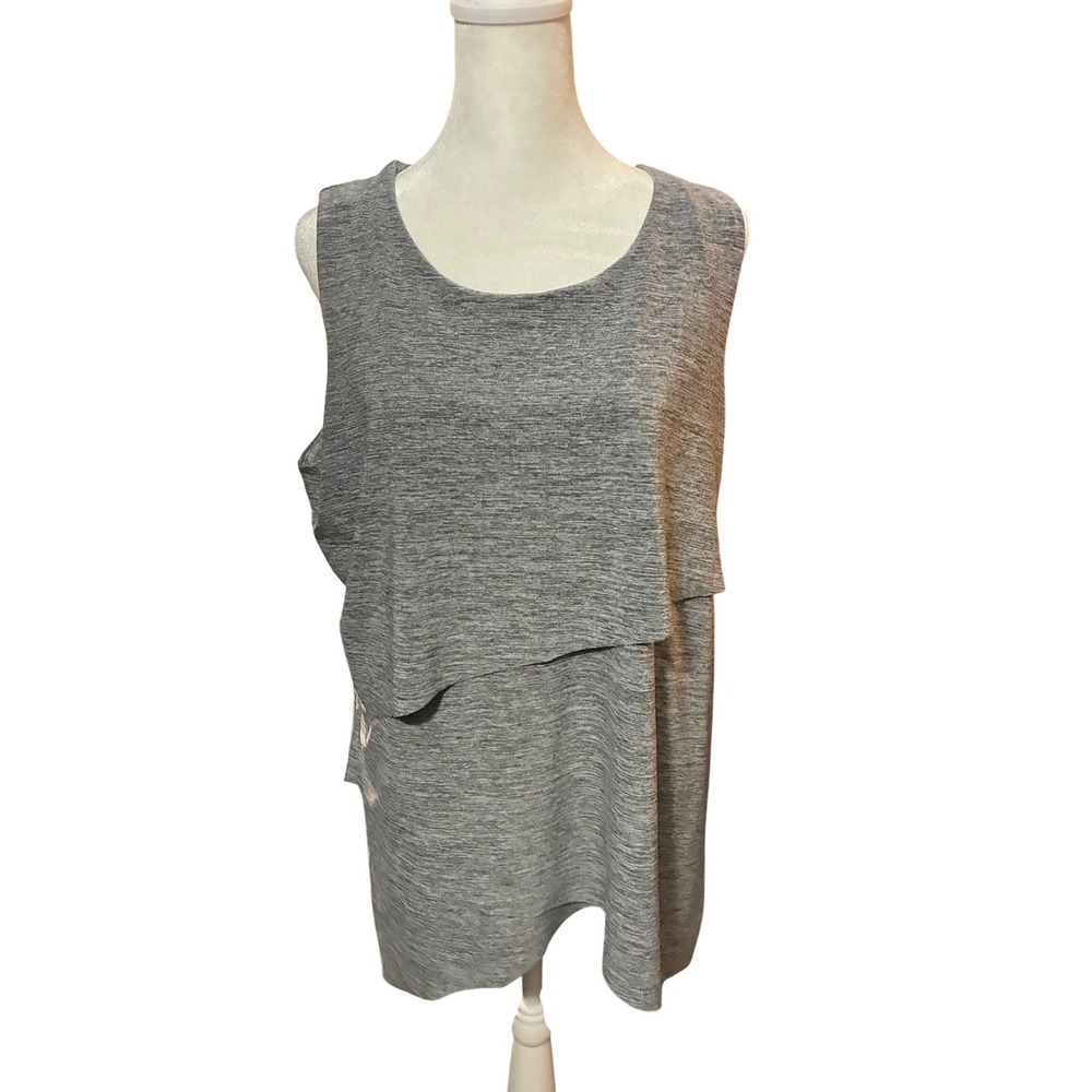 ALYX Womens Gray Heathered Layered Asymmetrical Sleeveless Tank Top XL 0436P1T